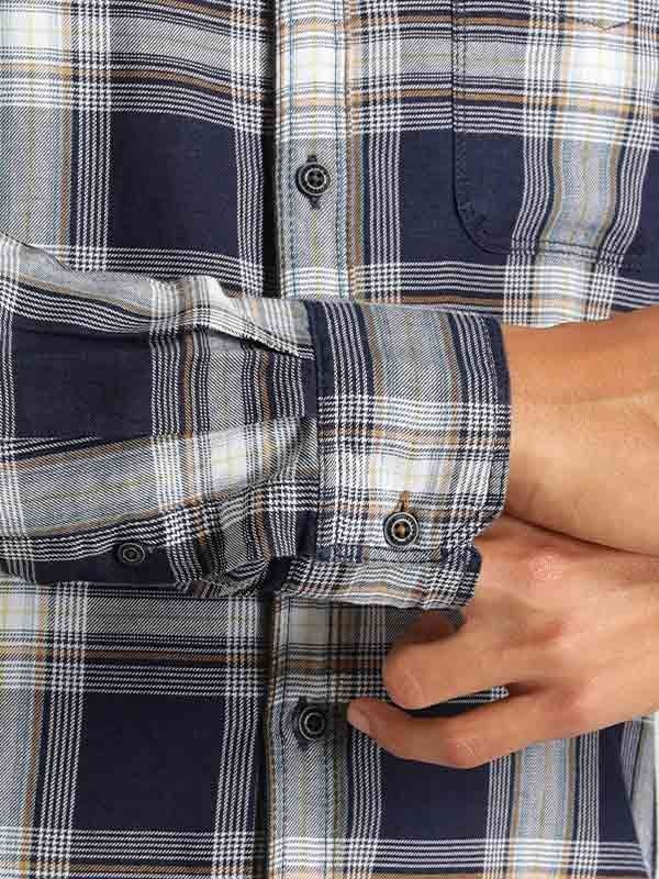Indian Terrain Men Checkered Dark Blue Shirt